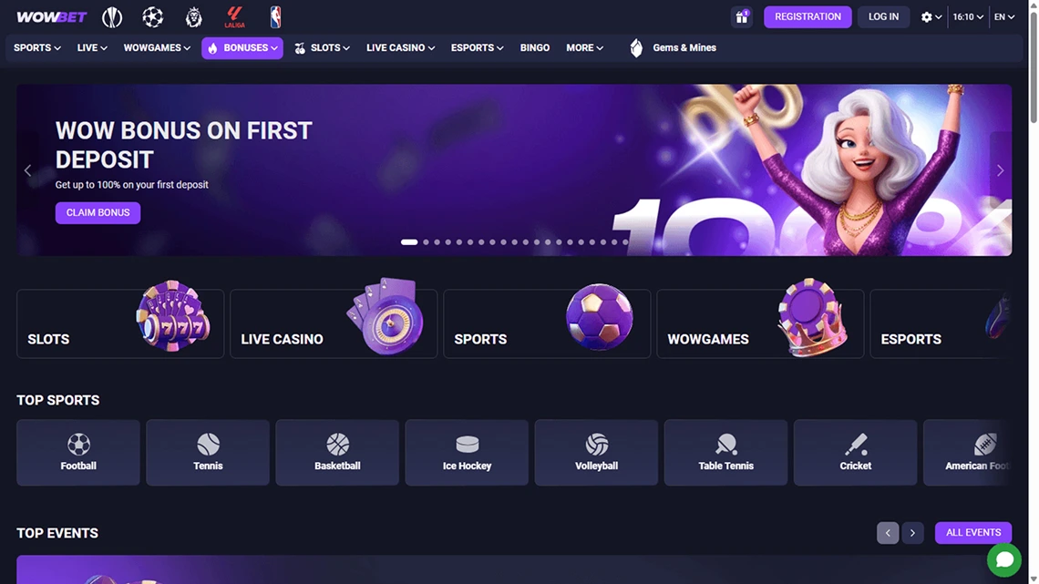 Вход в личный кабинет Wowbet — Кыргызстан