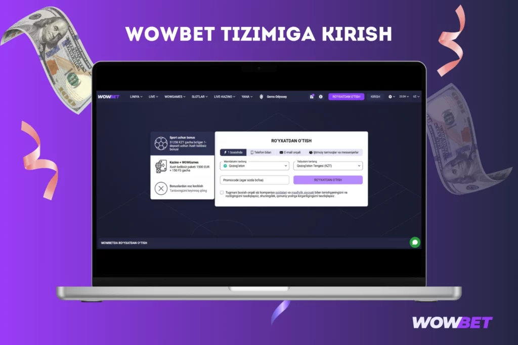 Wowbet tizimiga kirish